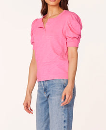 bobi Puff Sleeve Henley - Daiquiri