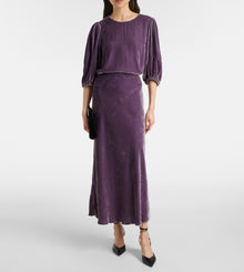 Velvet by Graham & Spencer Nancy Silk Velvet Top - Armor
