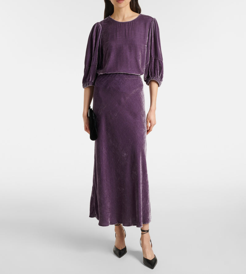 Velvet by Graham & Spencer Nancy Silk Velvet Top - Armor