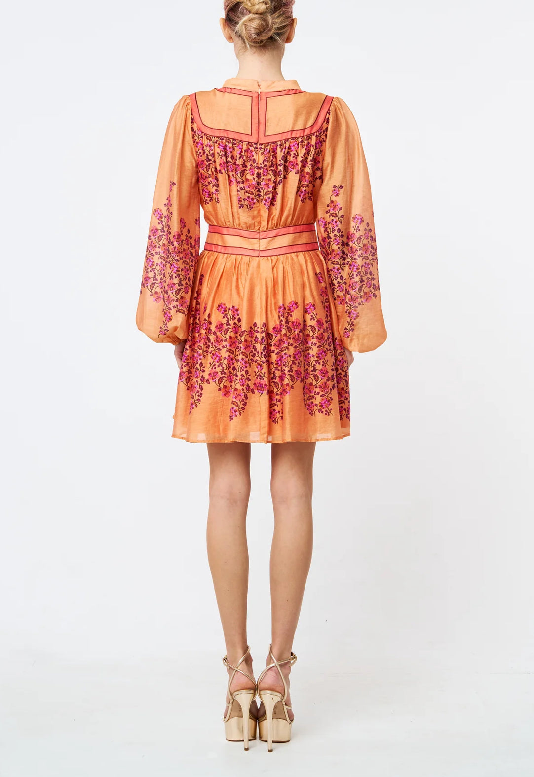 Ciebon Leeanna Engineered Floral Print Mini Dress - Coral Blush