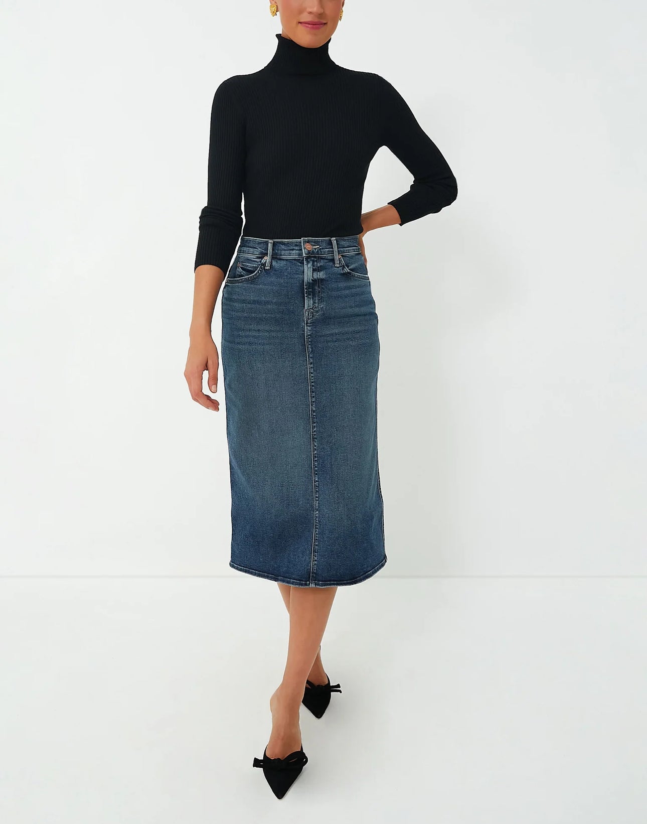 MOTHER Swooner Straight Midi Skirt - Going Full Circle