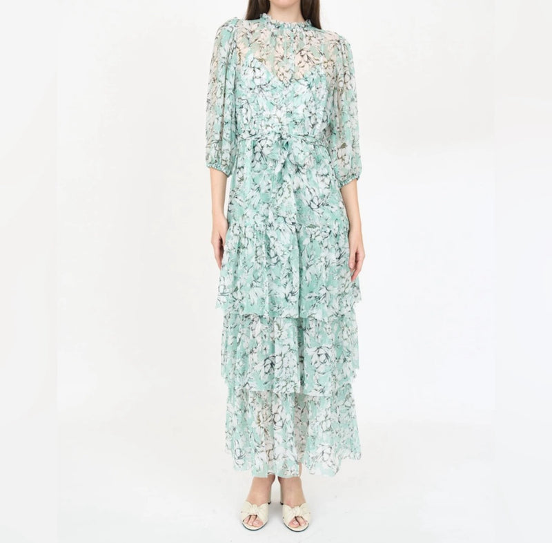 Christy Lynn Sara Dress - Teal Vintage Floral