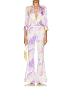 L’Agence Dani Orchid Multi Saint Martin Print Blouse