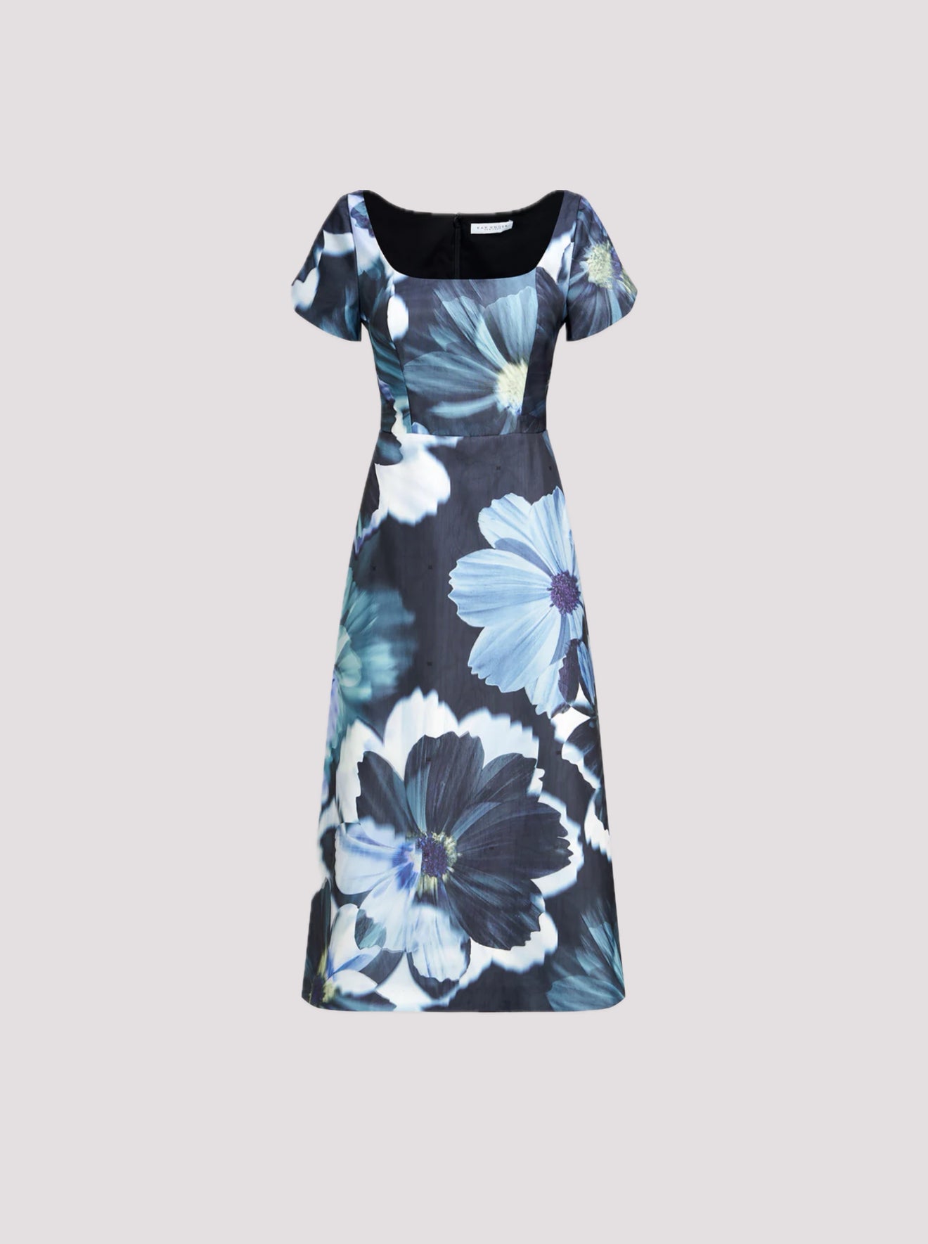 Kay Unger Emma Tea Length Dress - Flint/Light Teal