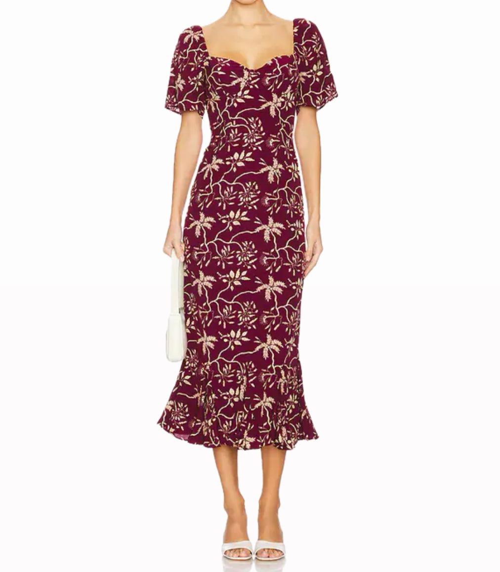 RHODE Ramona Dress - Purple Enchanted Vine