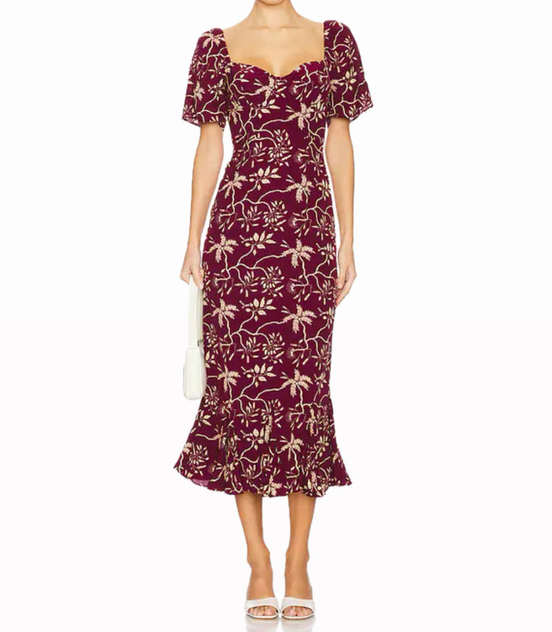 RHODE Ramona Dress - Purple Enchanted Vine