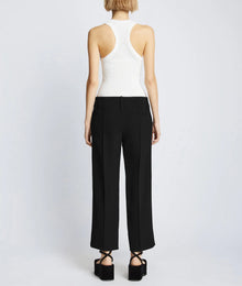 Proenza Schouler Bi-Stretch Crepe Cropped Pants - Black