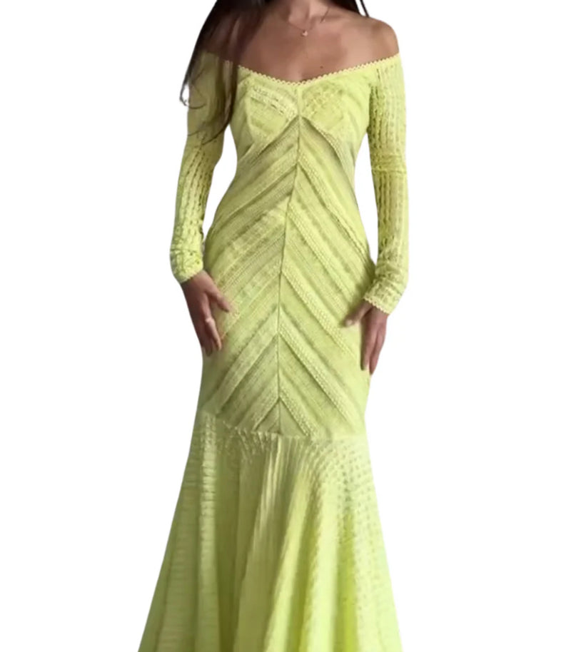 Charo Ruiz Souley Long Dress - Lime