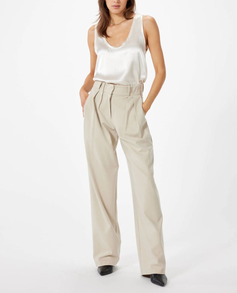 Sophie Rue Teddy Double Pleat Trousers - Taupe