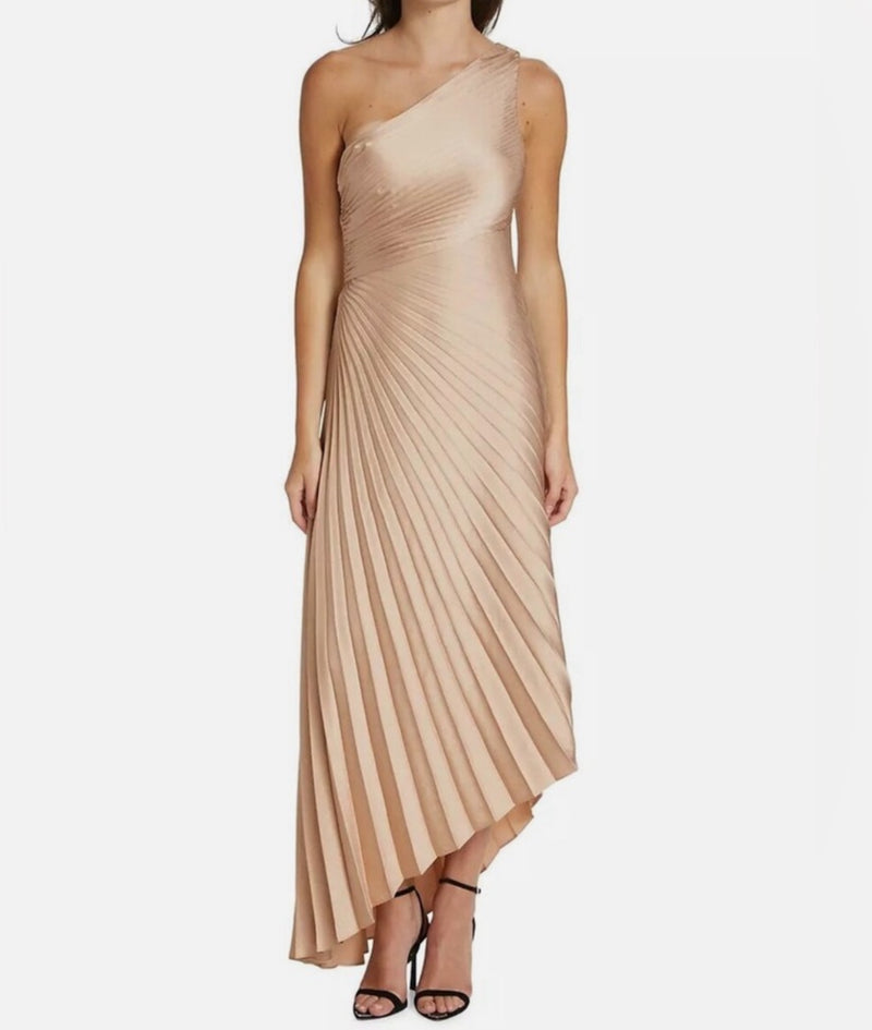 A.L.C. Delfine Pleated One-Shoulder Dress