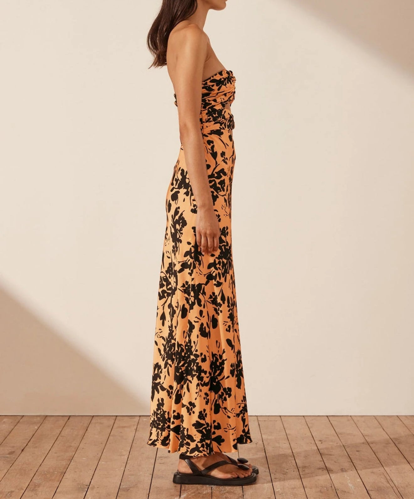 Shona Joy Solare Strapless Cut Out Ruched Dress
