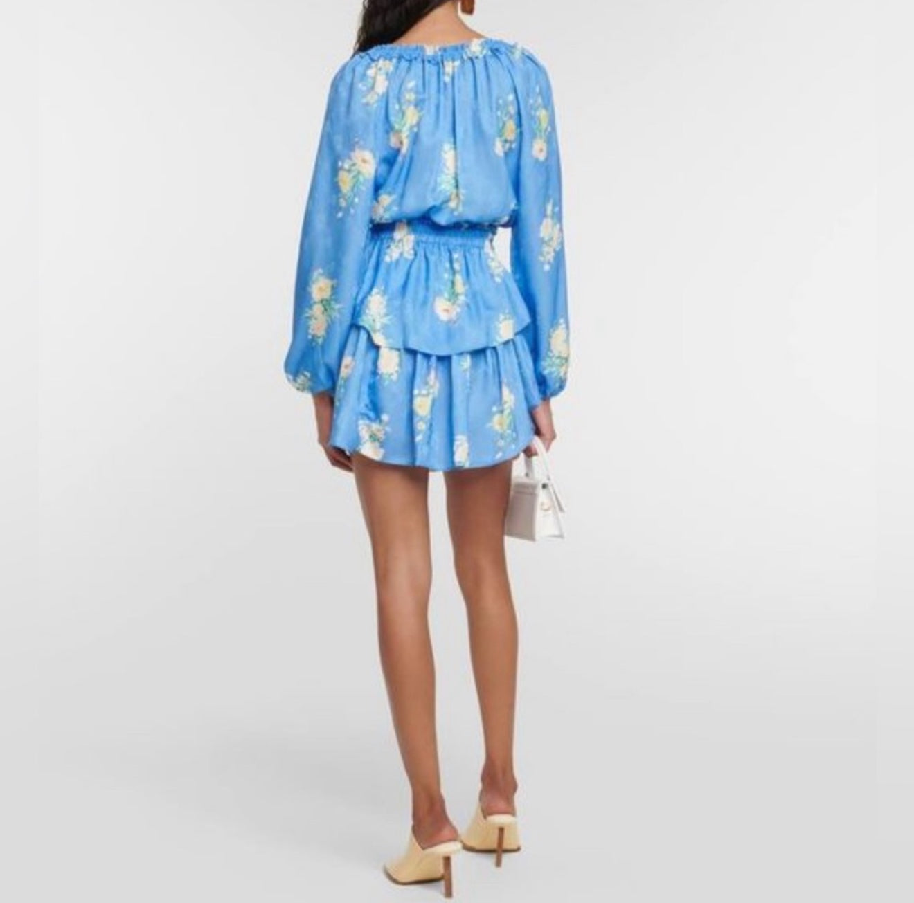 LoveShackFancy Popover Floral Dress - Blueberry Lemonade
