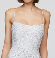 THEIA Sleeveless Tulle Dress - French Silver