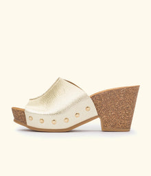 nassima Kilda Wedge Sandal - Gold