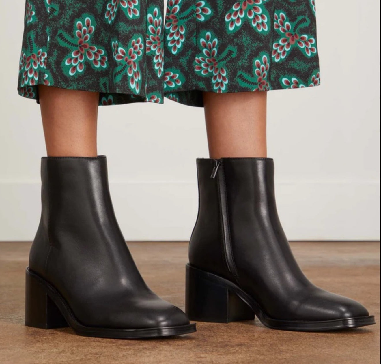 Loeffler Randall Blakely Square Toe Mid Heel Boot - Black