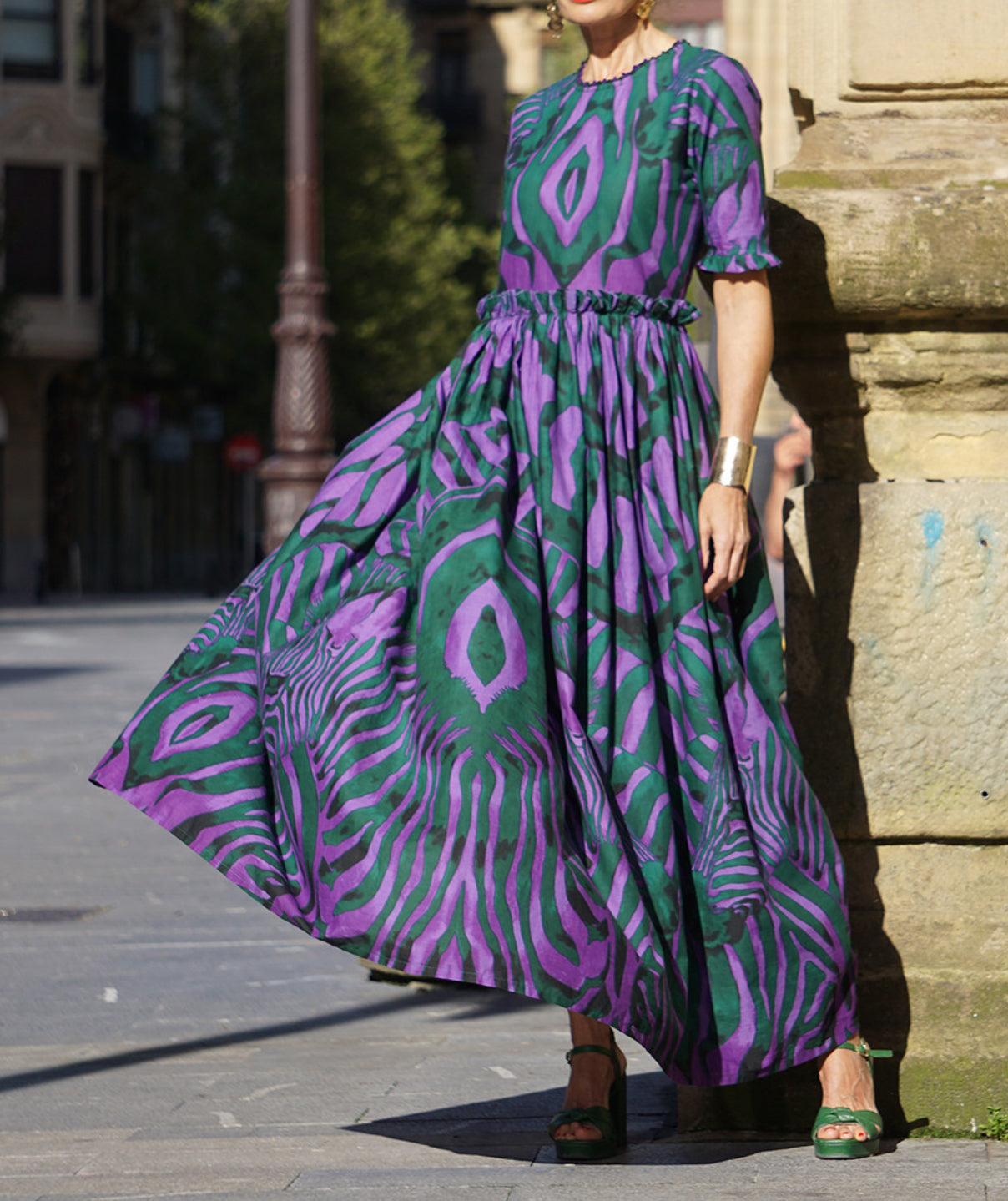 Connor & Blake Joy Dress - Crazy Zebra Green