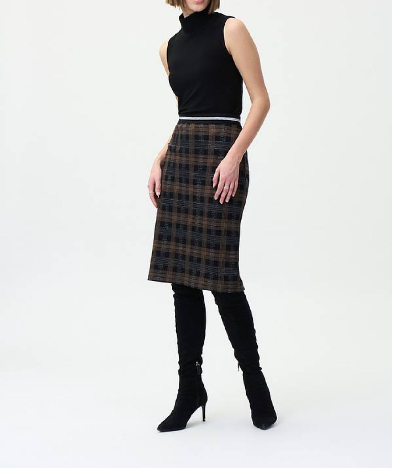 Joseph Ribkoff Plaid Print Pencil Skirt