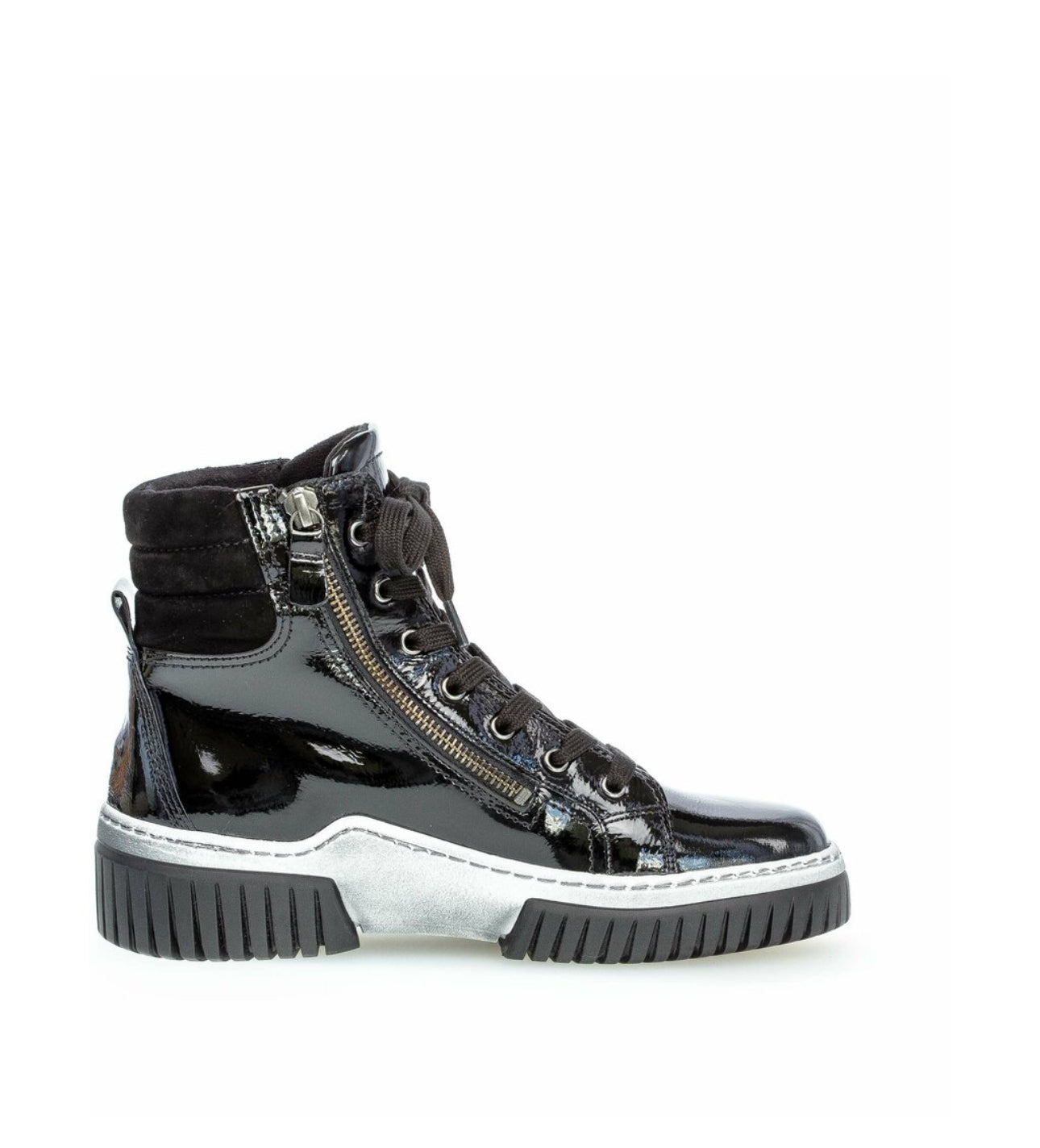 Gabor 93761-97 High Top Sneaker - Black Patent