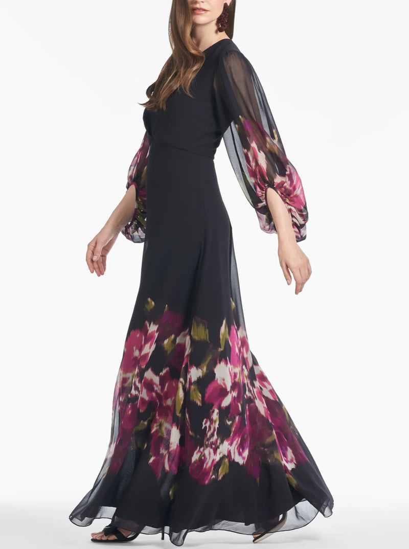Sachin & Babi Jenny Gown - Malbec Blooms