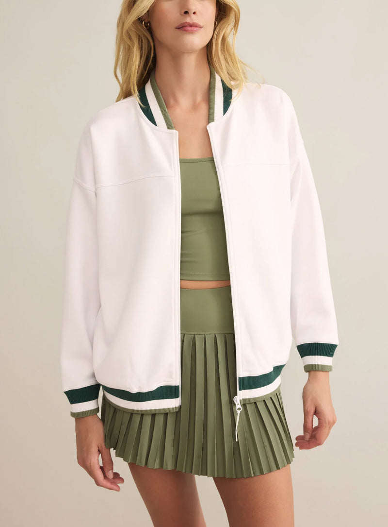 Z Supply Hampton Varsity Jacket - White