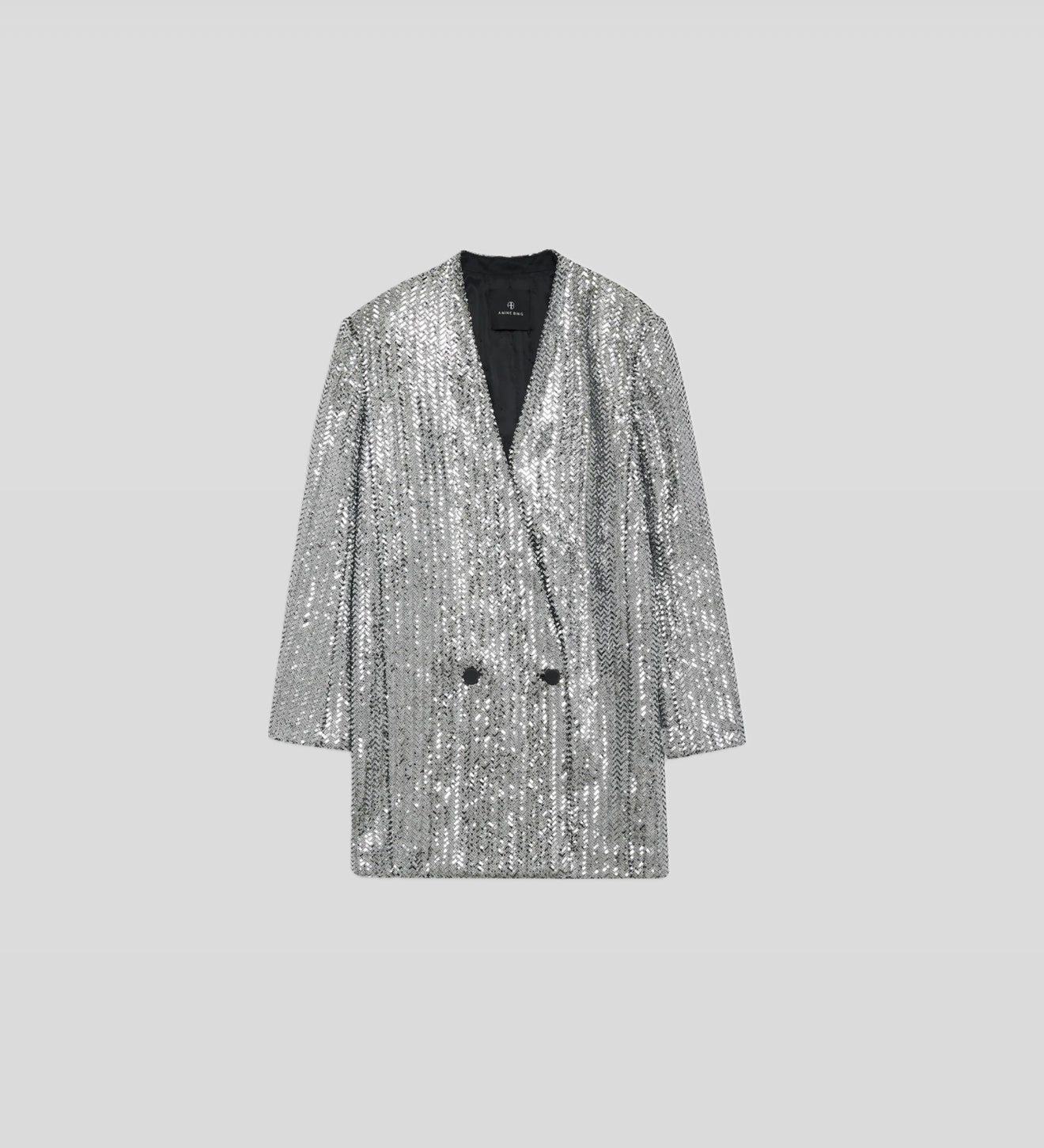 Anine Bing Veneda Mini Dress - Silver Sequin