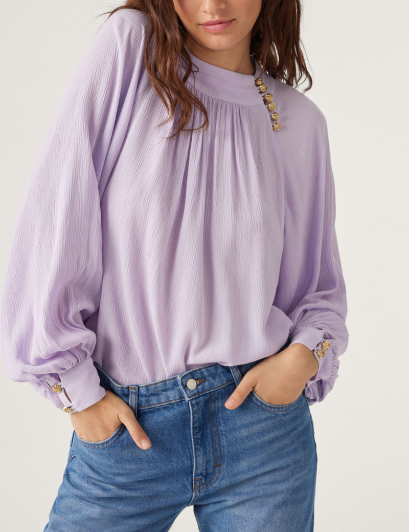 ba&sh Neil Long Sleeve Blouse - Mauve