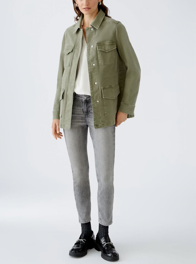 Oui Faux Field Jacket - Dusty Olive