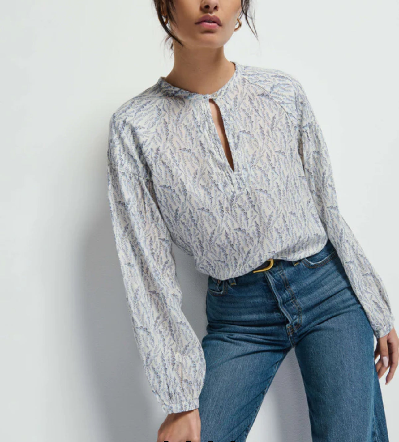 Nation Ltd Florence Blouse - Porcelain Floral Vines