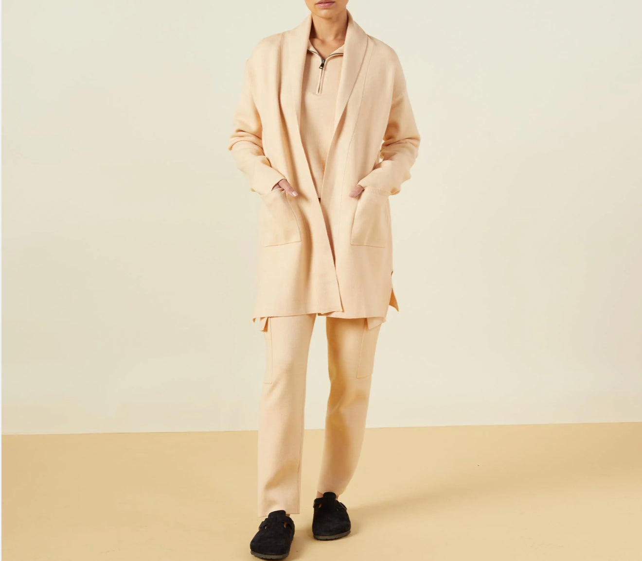 Monrow Supersoft Sweater Knit Cardigan - Vanilla