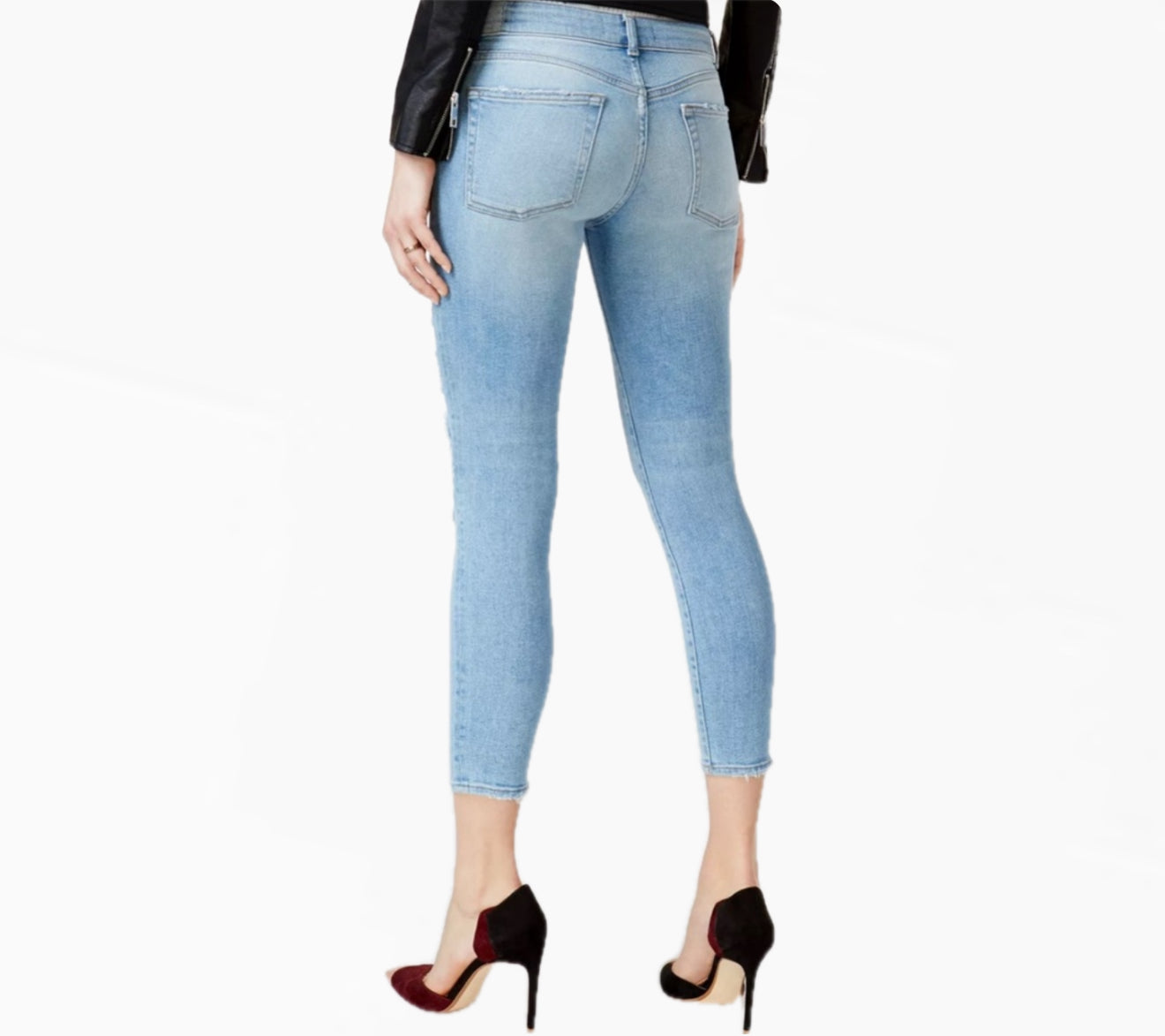DL1961 Florence Crop Mid Rise Instascuplt Skinny Ripped Jeans - Clifton