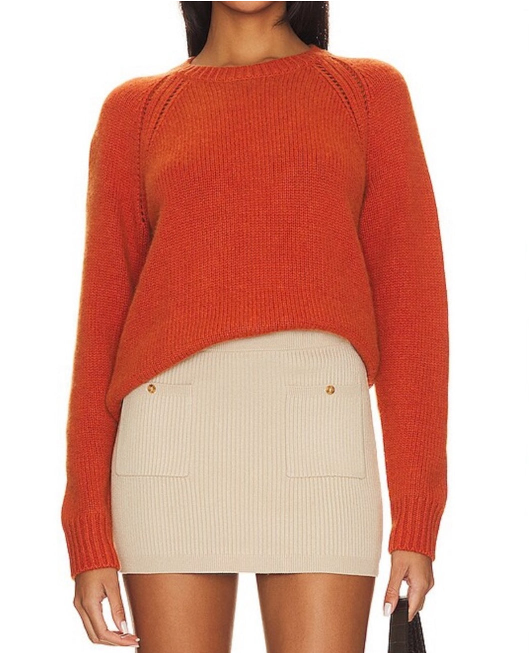 Autumn Cashmere Relaxed Open Raglan Crew - Henna