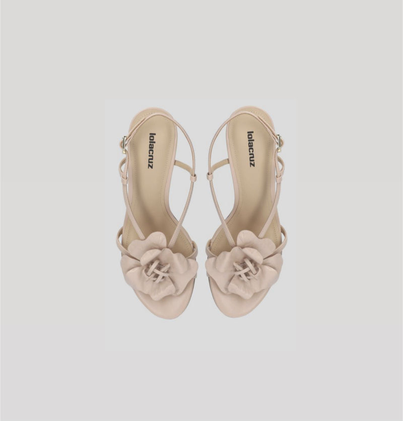 Lola Cruz Tulipa Heel Sandals 65 - Beige