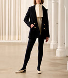 LA COVETURE by Le Stripe Raffaella Reefer Coat Jacket - Navy