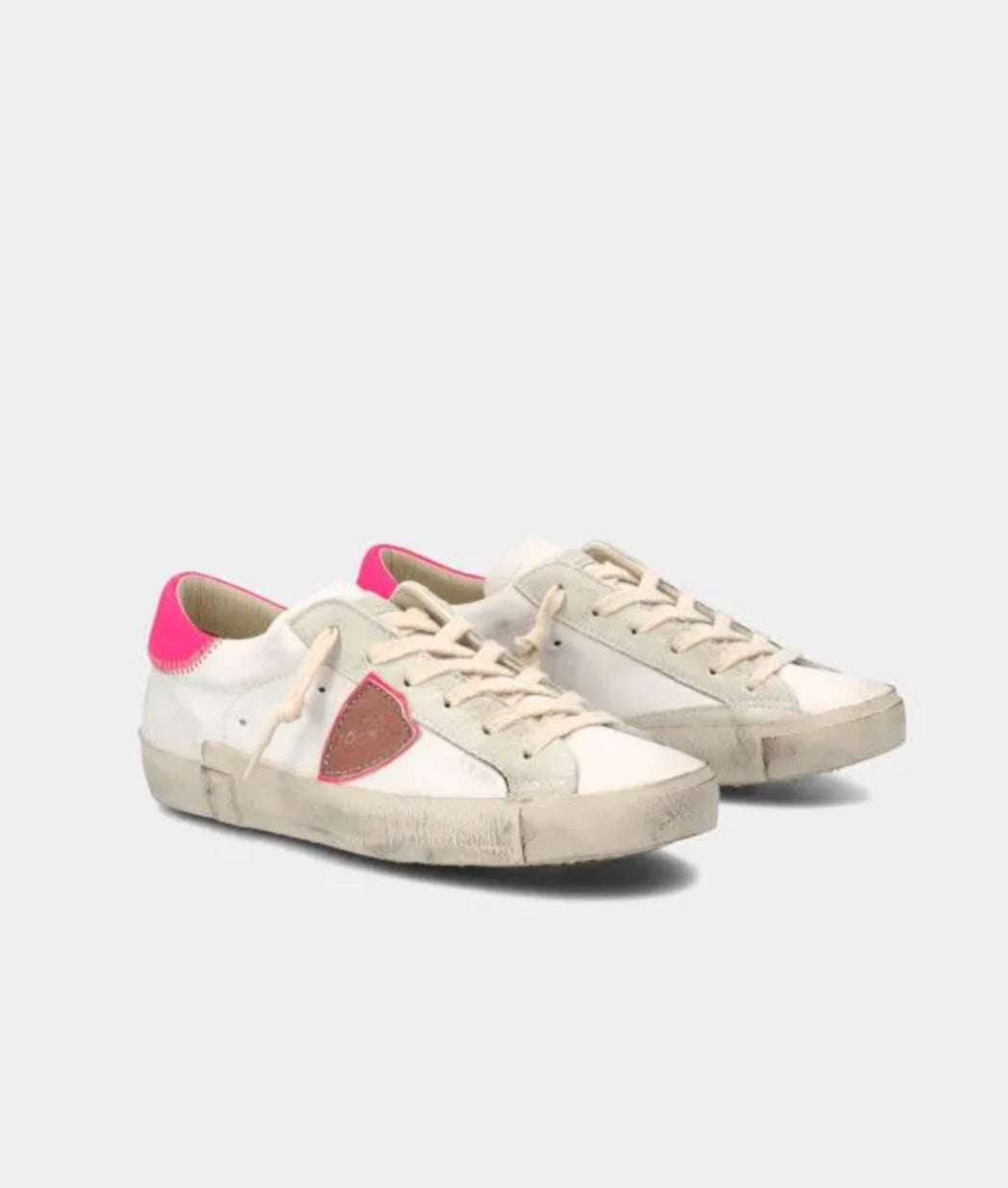 Philippe Model PSRX Low Sneaker - White & Fuchsia