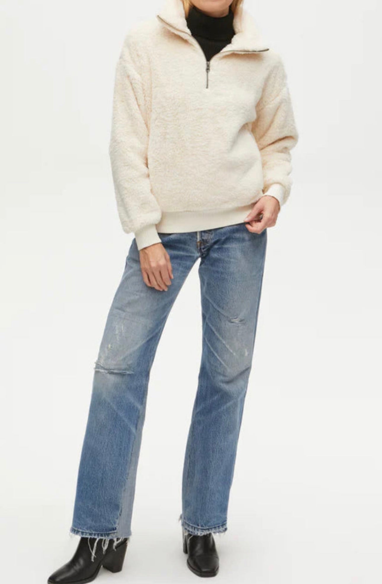 Michael Stars Robbie Sherpa Pullover - Chalk