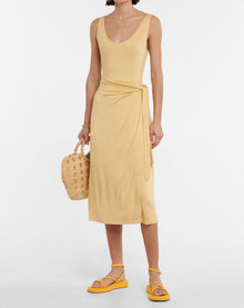 Vince Scoop Neck Camisole Wrap Dress - Warm Sand