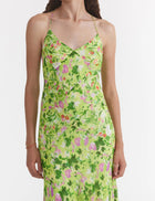 Saloni Cameron Dress in Bouquet - Lime Poppies