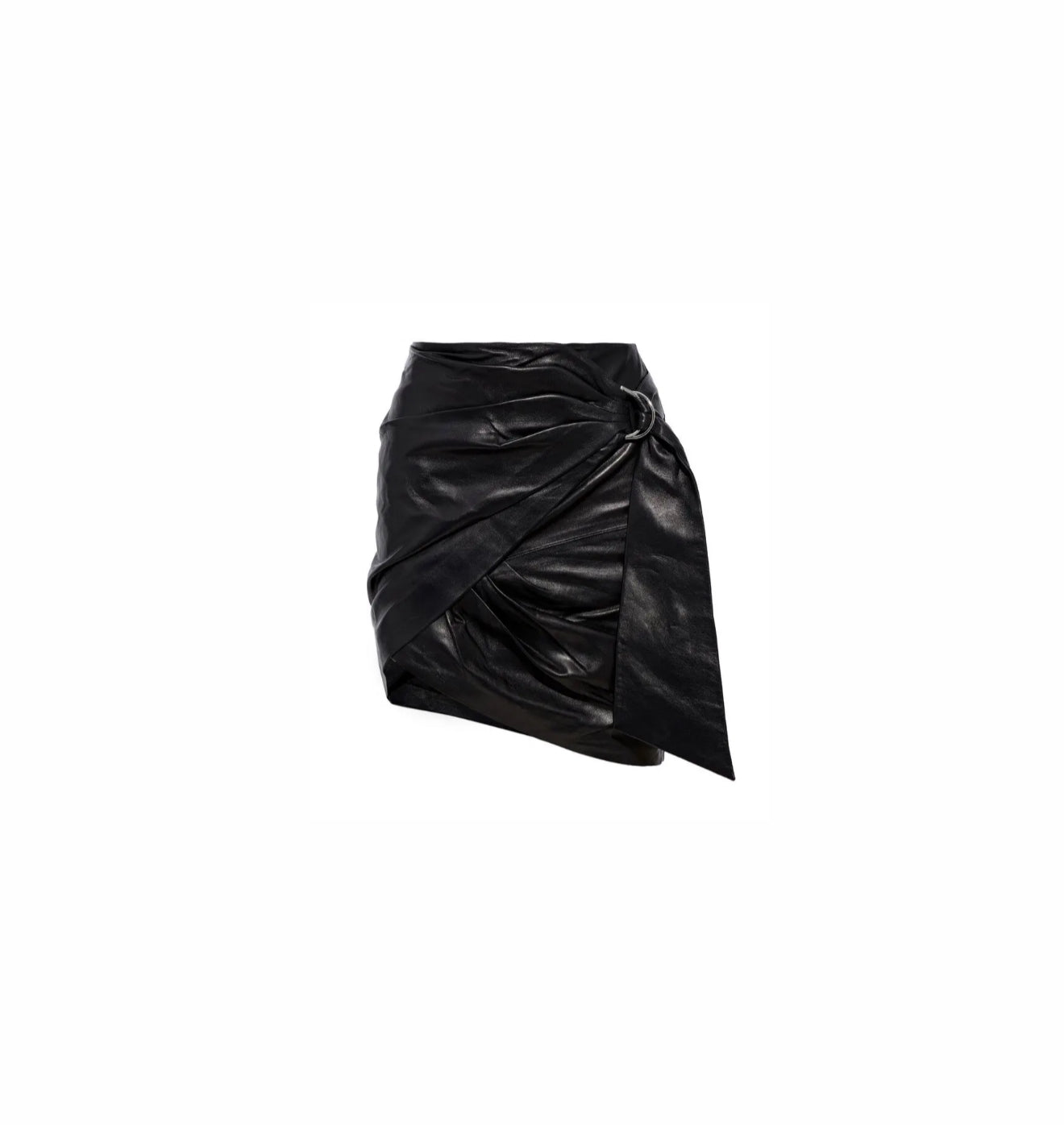 IRO Dybal Wrap-Effect Belted Leather Mini Skirt - Black