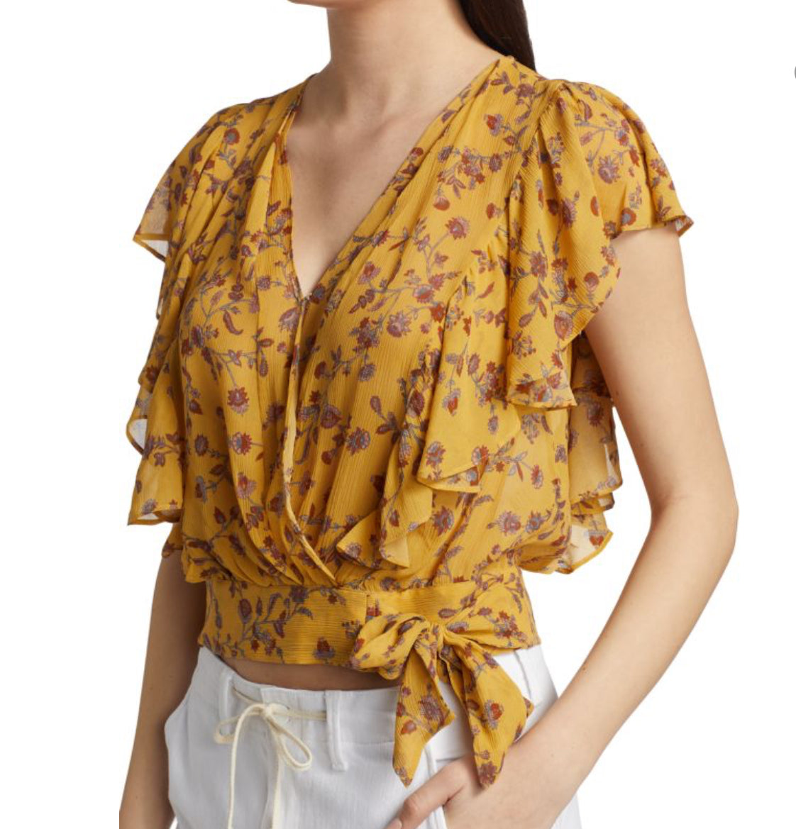 Paige Trista Silk Blouse - Tumeric