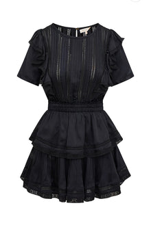 LoveShackFancy Natasha Heritage Mini Dress - Black