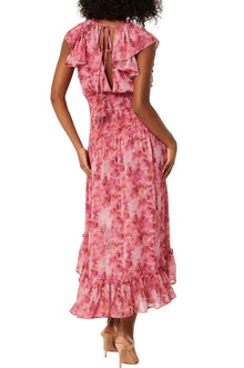 MISA Los Angeles Bo Dress - Abstract Fire Flora