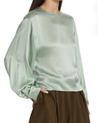 Vince Bishop Sleeve Satin Blouse