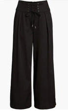 Paige Charisma Lace-Up Wide Leg Pants - Black