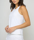 L'Etoile Sport Pointelle Trim Tank (Short) - White