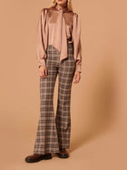 Tara Jarmon Penina Wool Pants - Anthracite Plaid