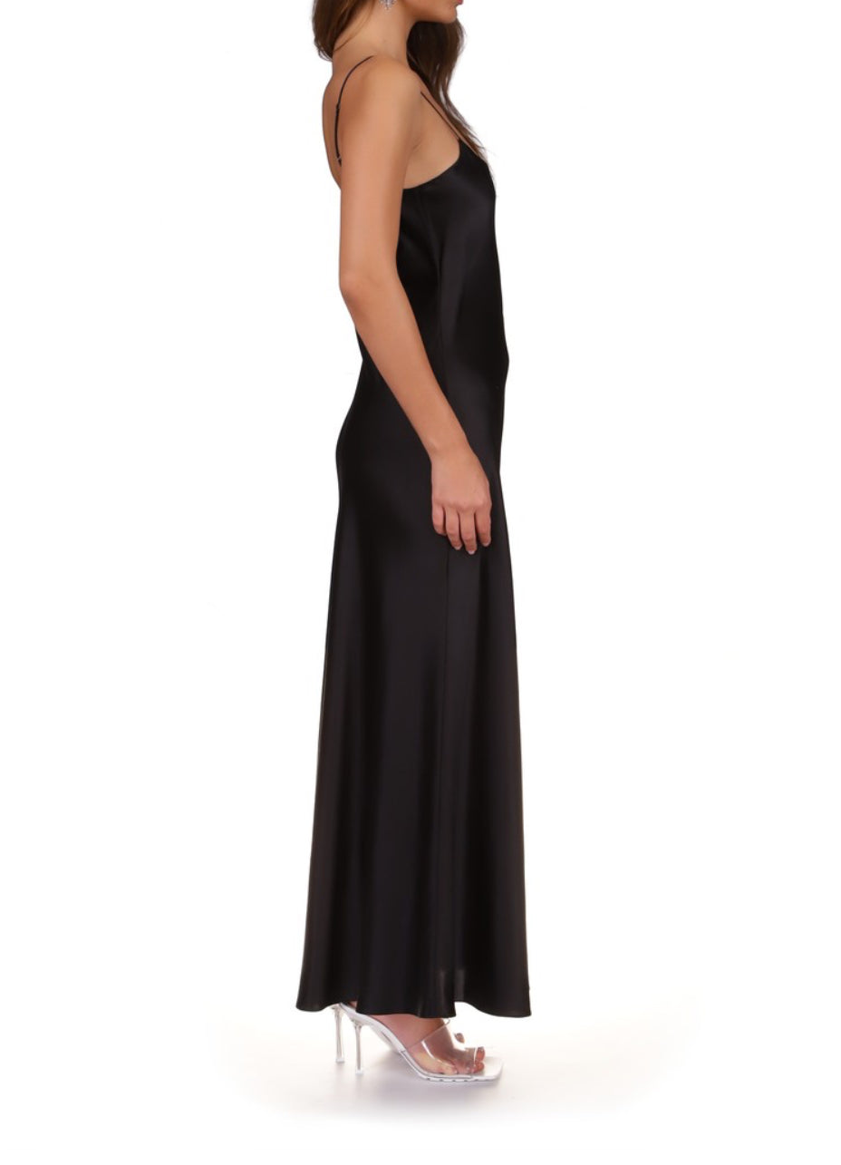 DANNIJO Mossy Maxi Slip Dress - Noir