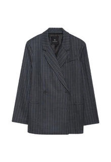 Anine Bing Kaia Wool-Blend Pinstripe Blazer