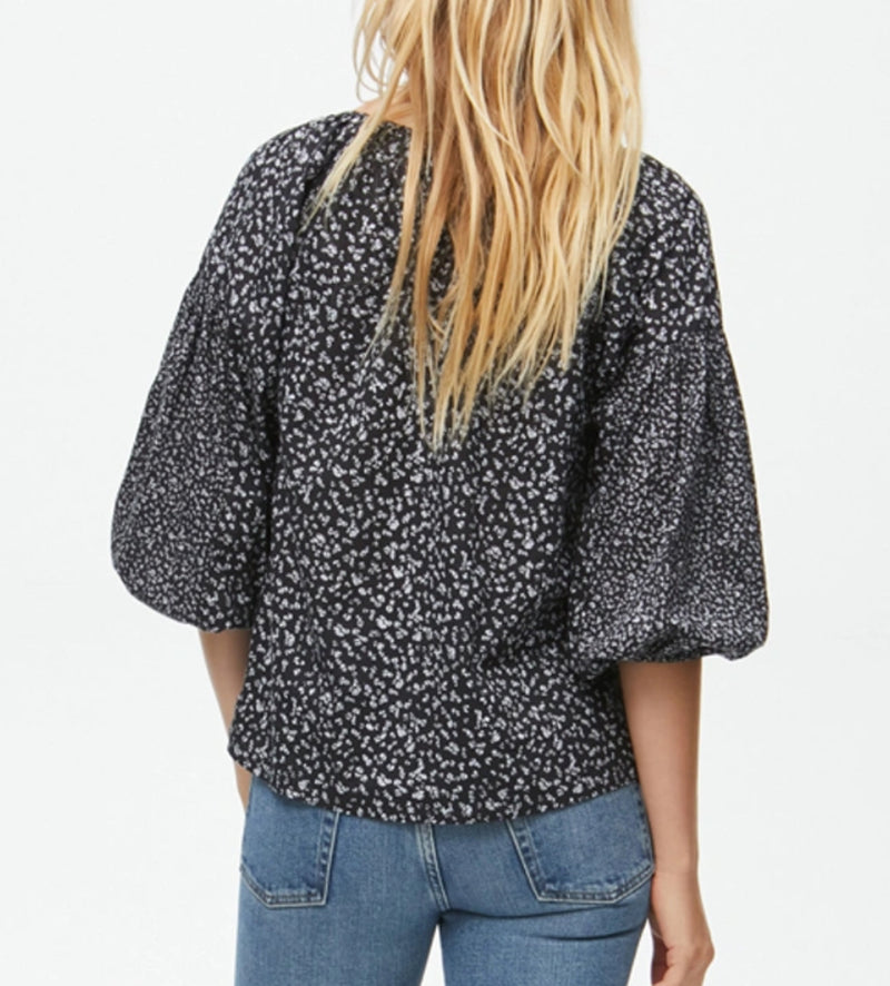 Michael Stars Alexa Floral Top - Black Combo