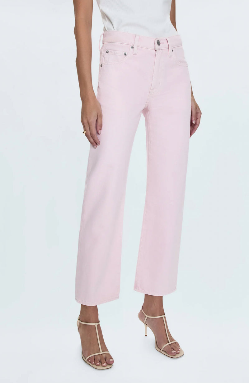 Pistola Lexi Mid Rise Bowed Straight Jean - Blush