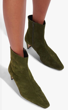 STAUD Wally Suede Ankle Boot - Olive